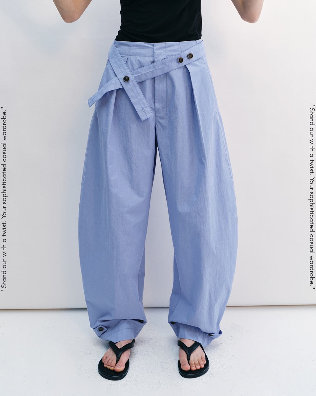 waist mark tuck pants 3color【NINE0206】
