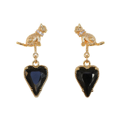 CAT black heart pierce【NINE1232】