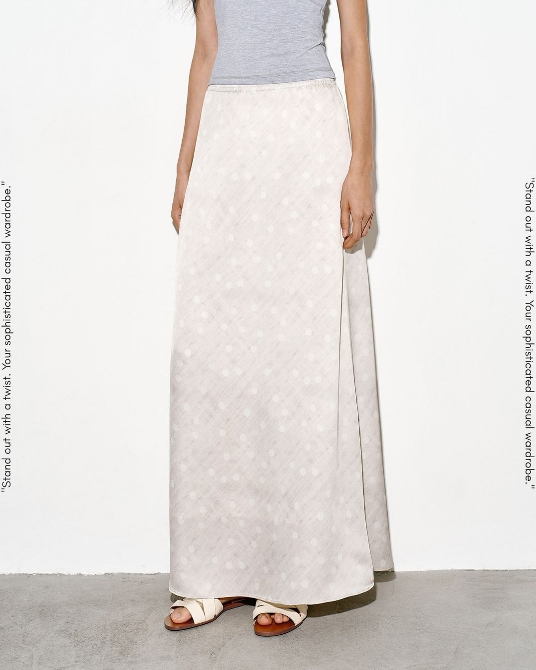 polka dot a-line long skirt【NINE0318】