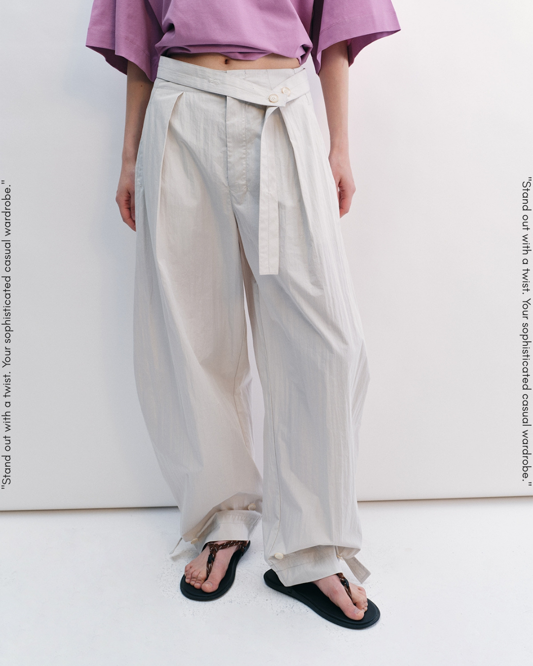 waist mark tuck pants 3color【NINE0206】