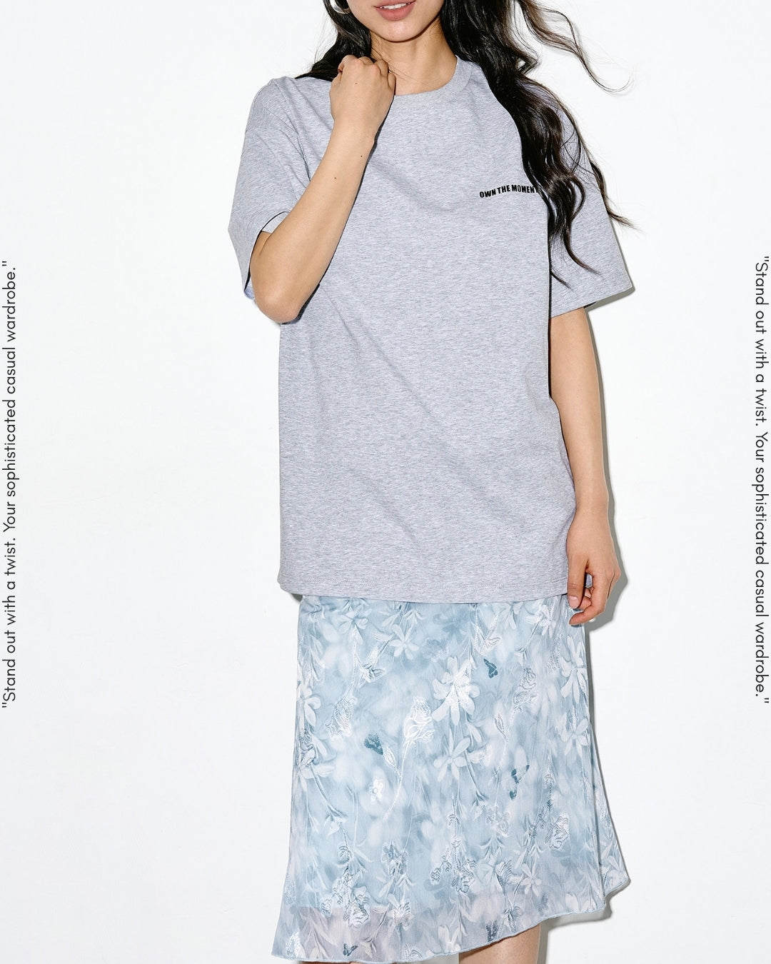 mini print oversized t-shirt 2color【NINE0349】