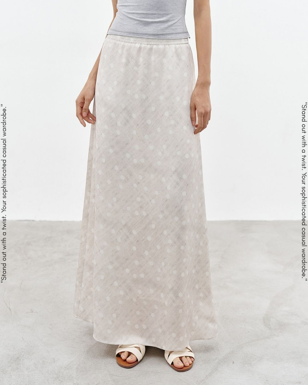 polka dot a-line long skirt【NINE0318】