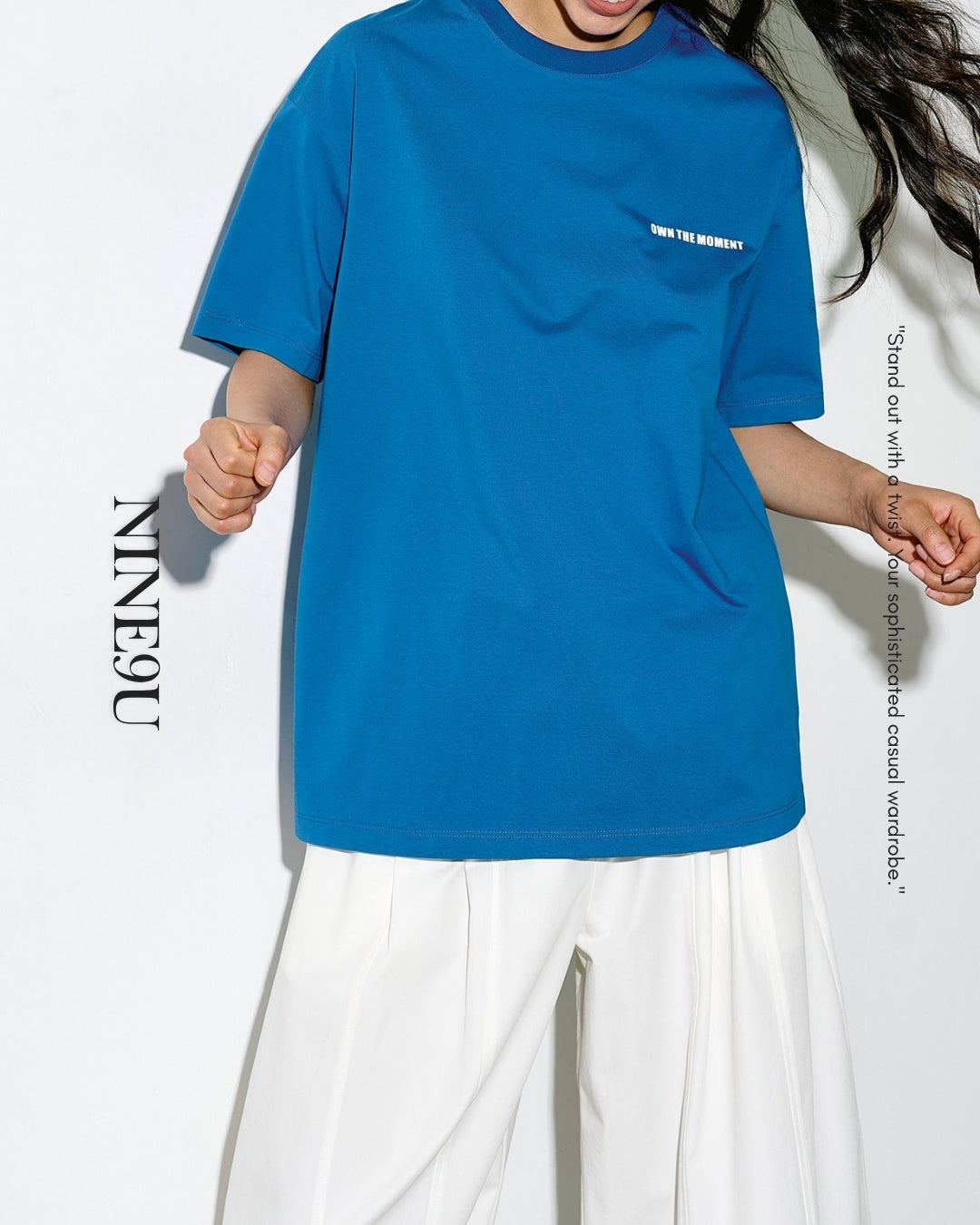 mini print oversized t-shirt 2color【NINE0349】