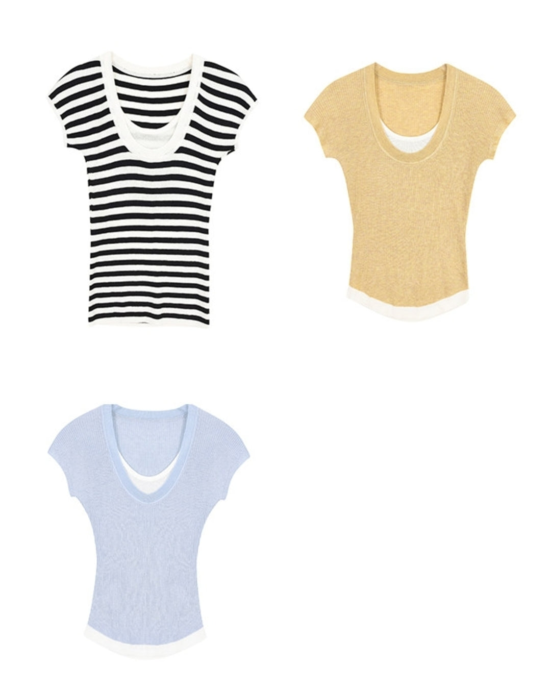 fake layered slim tops 3color【NINE0217】