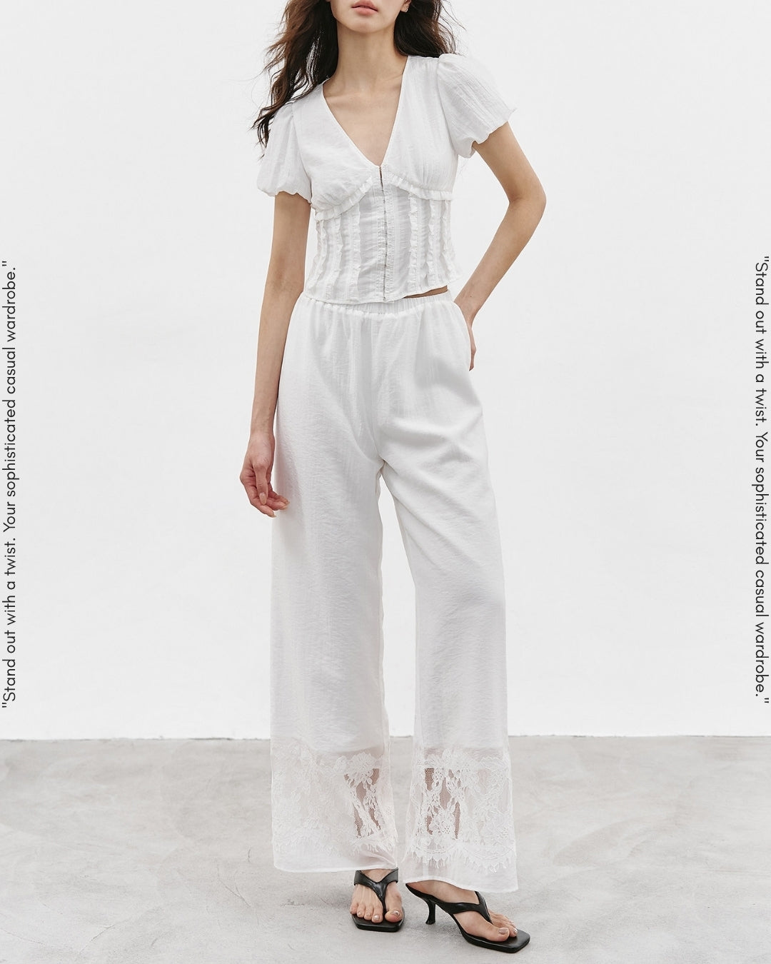 camisole dress & wide-leg pants setup【NINE0353】