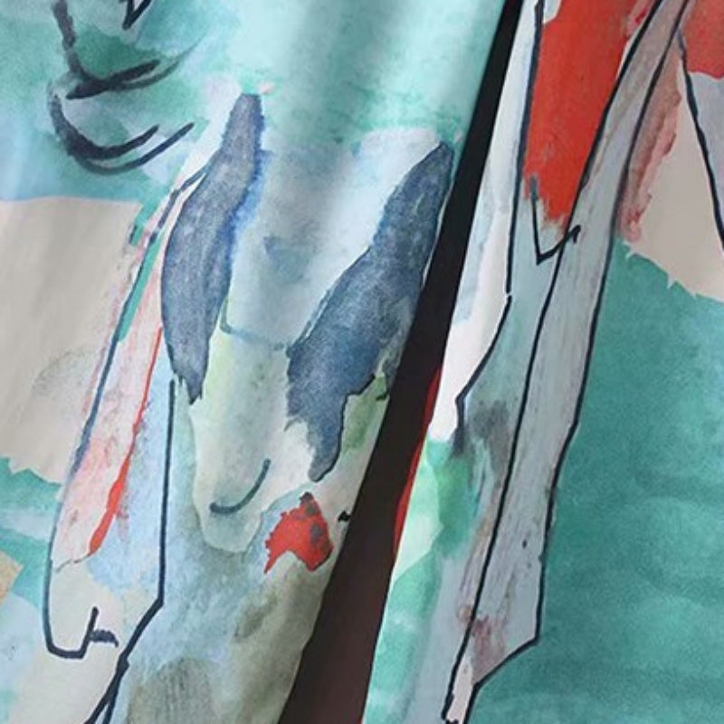 WATERCOLOR printing design pants【NINE4318】