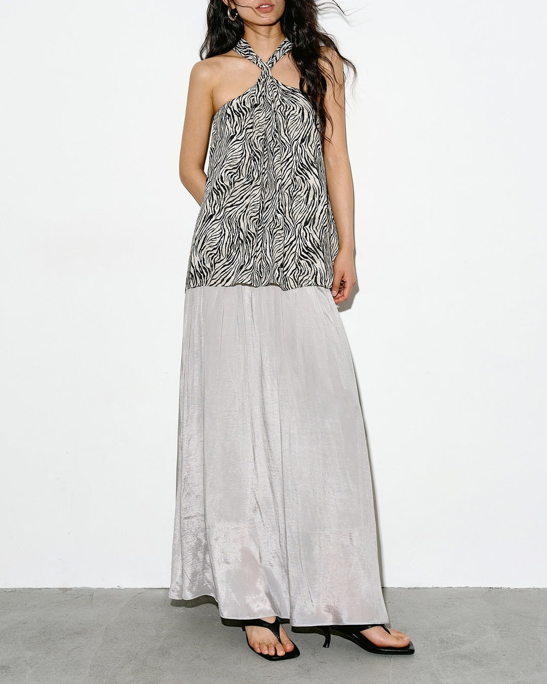 asymmetrical waist gathered skirt【NINE0347】