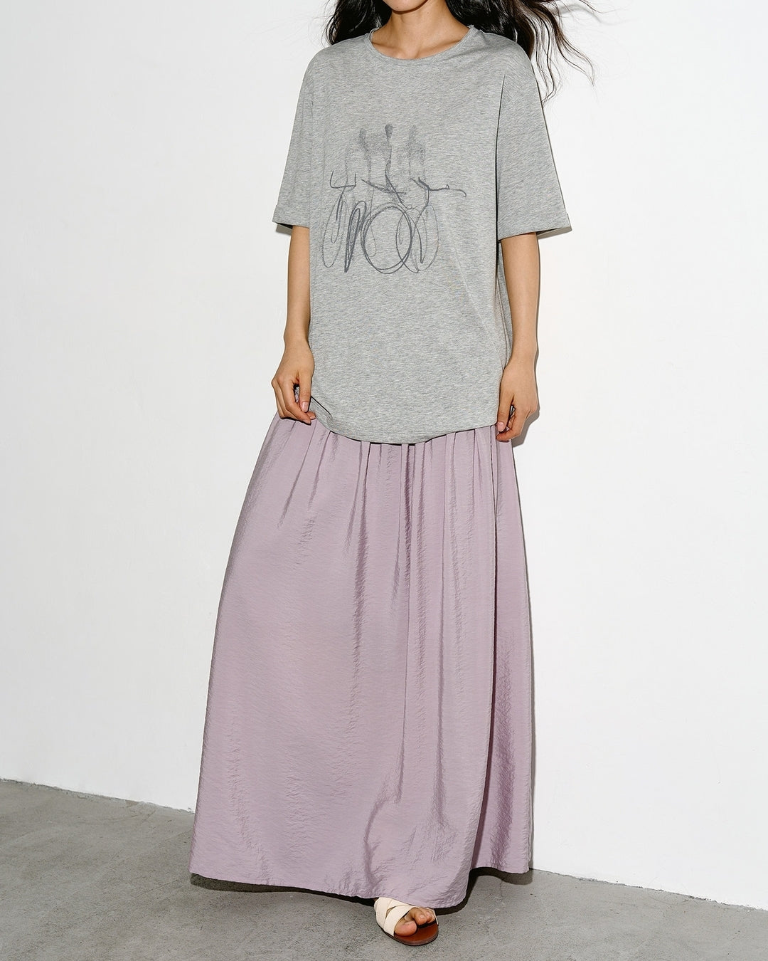 nuance print oversized t-shirt 2color【NINE0325】