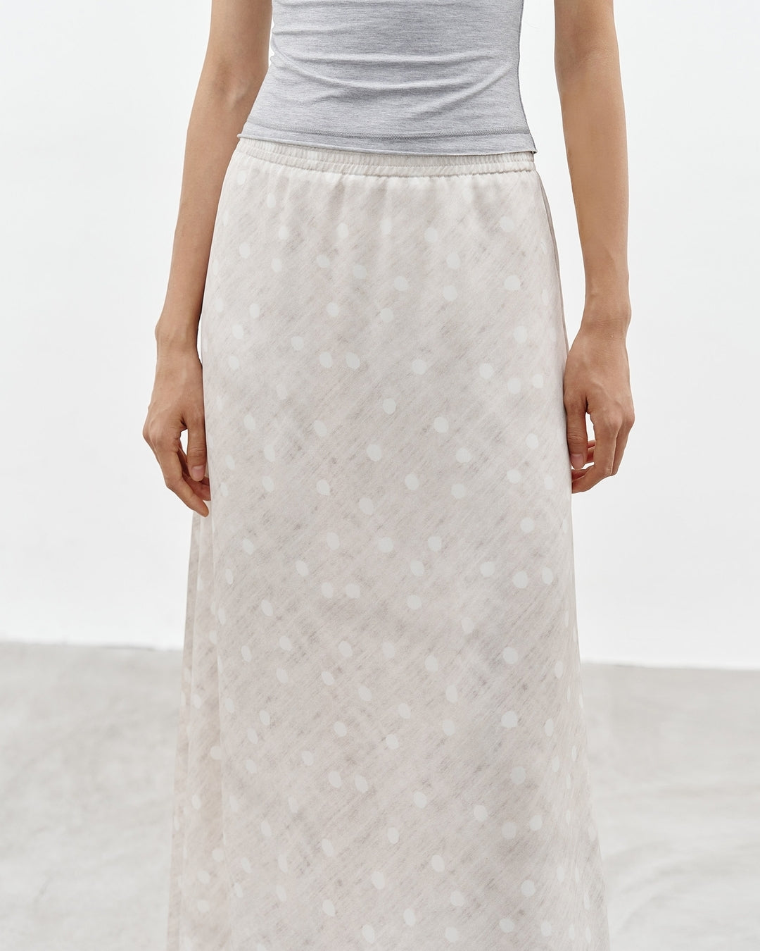 polka dot a-line long skirt【NINE0318】