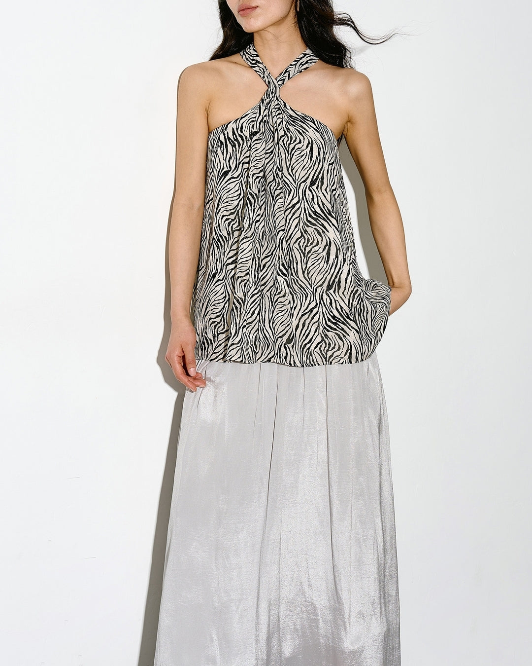 asymmetrical waist gathered skirt【NINE0347】