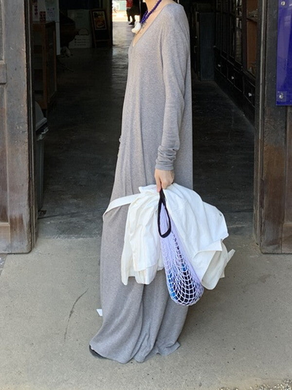 v-neck loose cover one-piece【NINE9100】