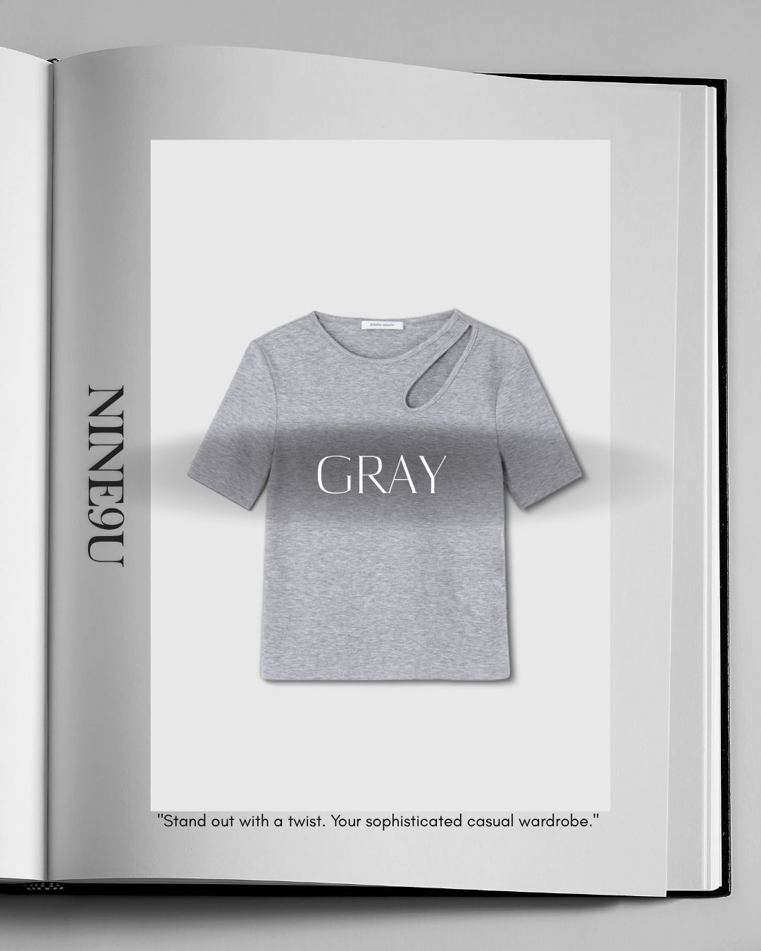 cut-out asymmetrical t-shirt 2color【NINE0310】