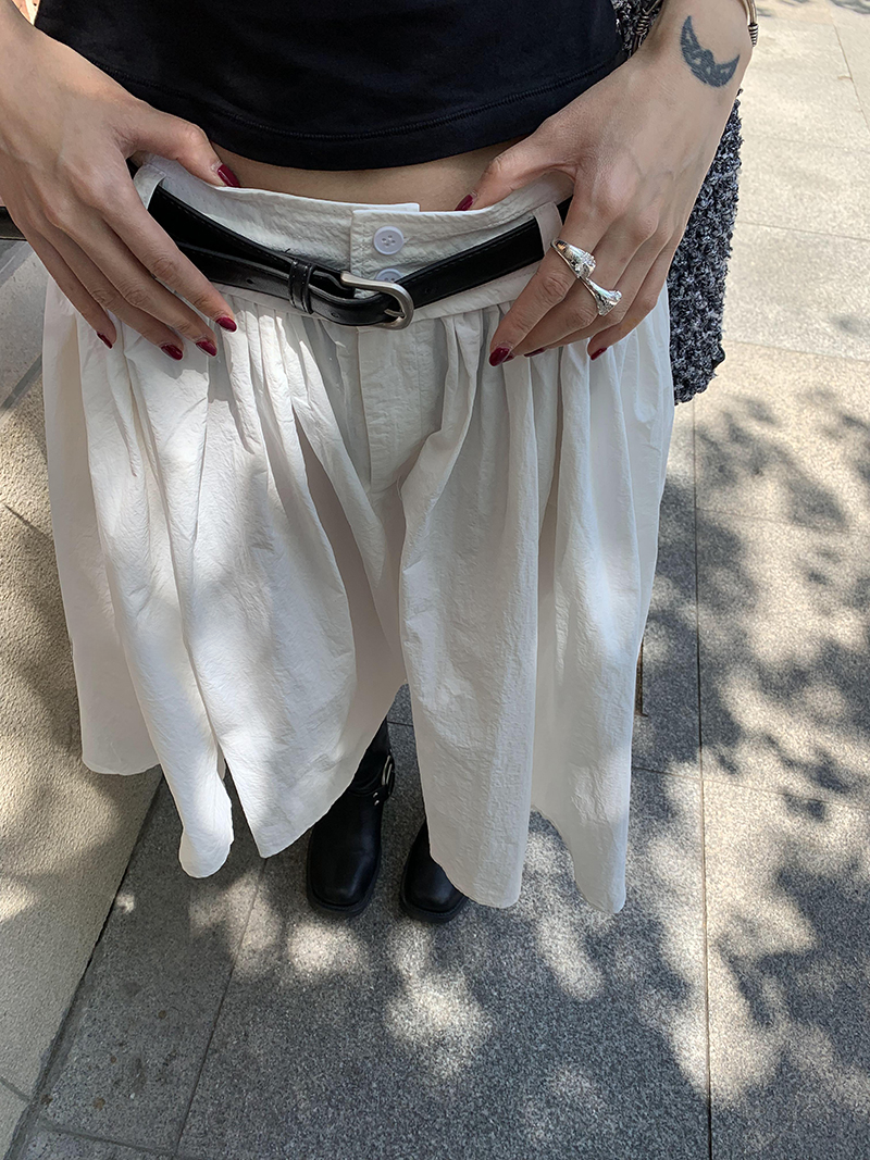 fluffily natural flare long-skirt【NINE8898】