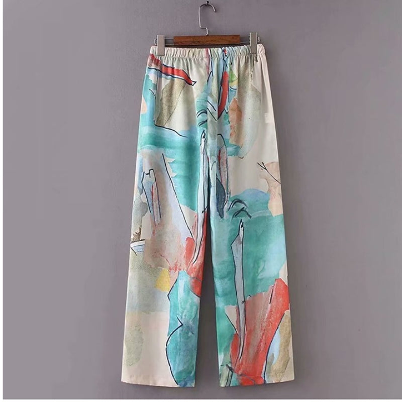 WATERCOLOR printing design pants【NINE4318】