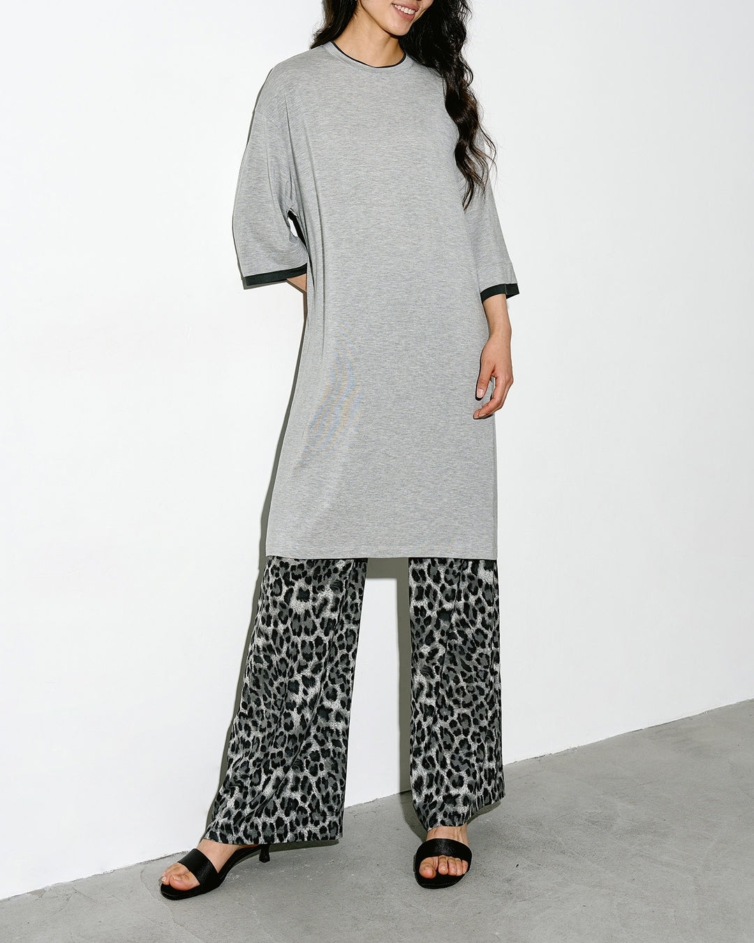 oversized two-tone t-shirt 2color【NINE0327】