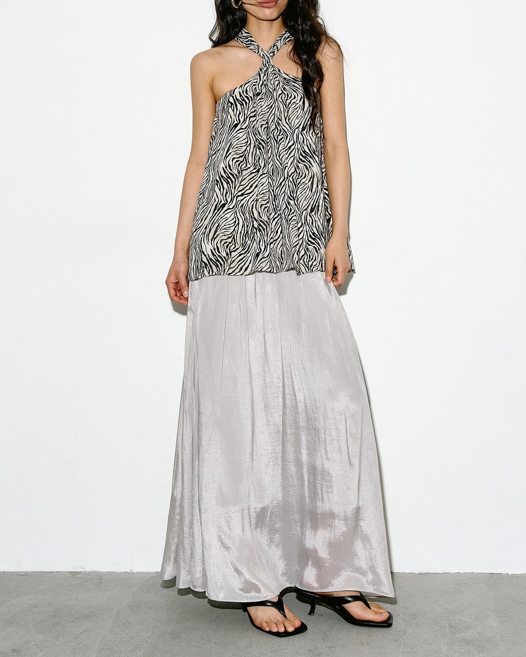 asymmetrical waist gathered skirt【NINE0347】
