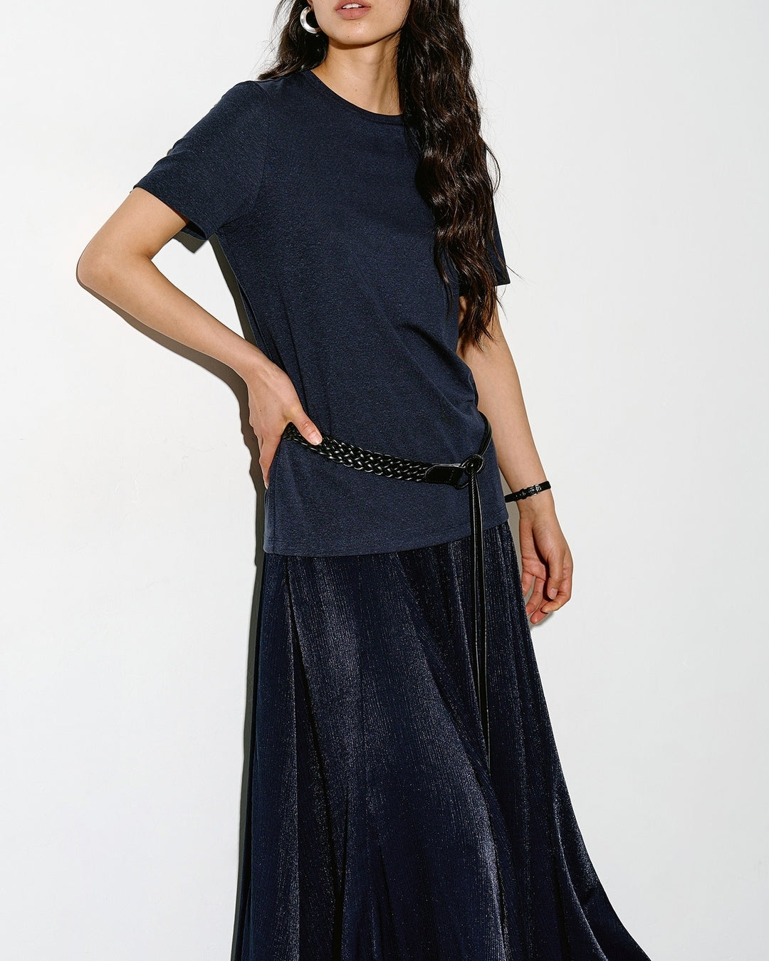 asymmetrical hem flare skirt【NINE0339】