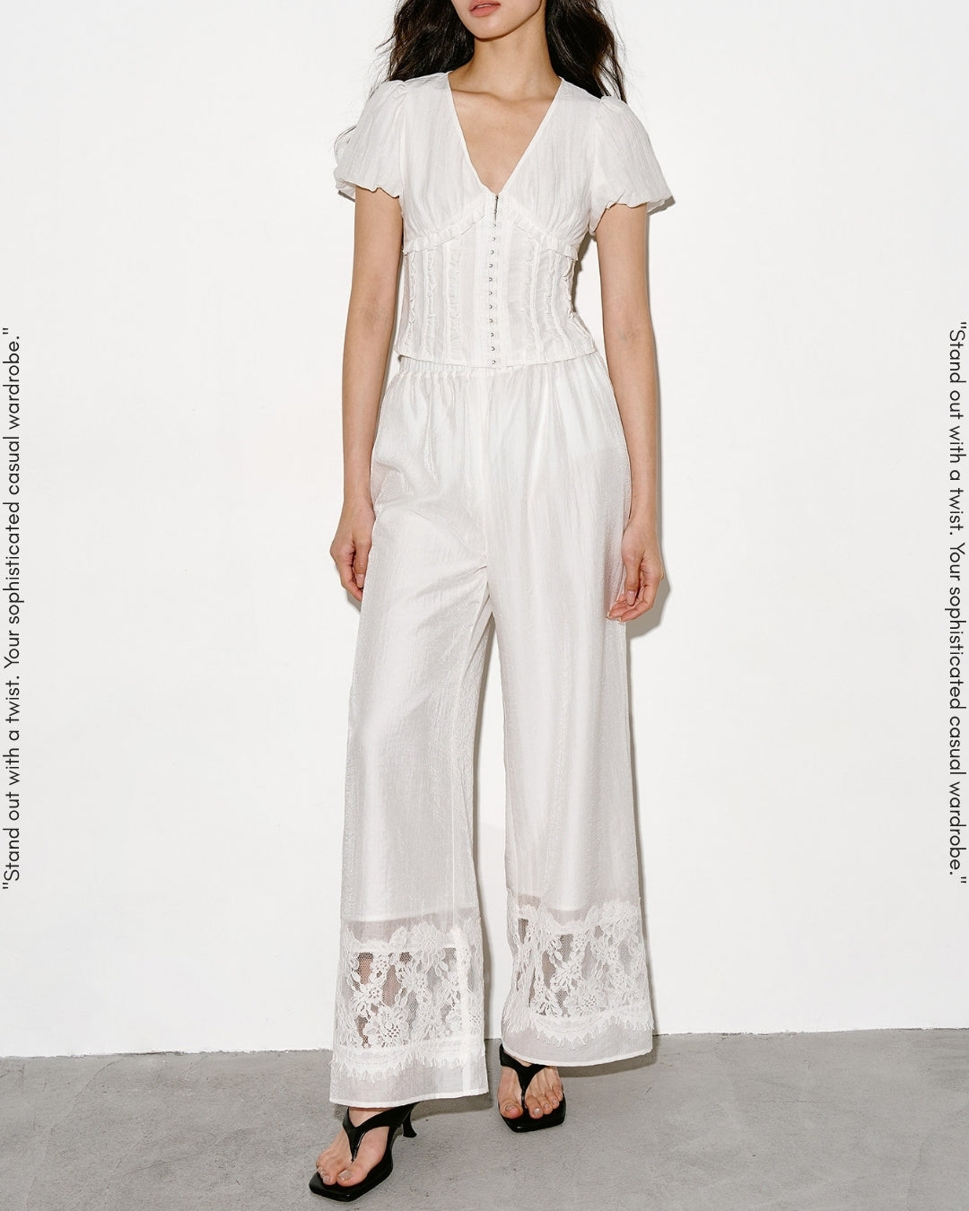 camisole dress & wide-leg pants setup【NINE0353】