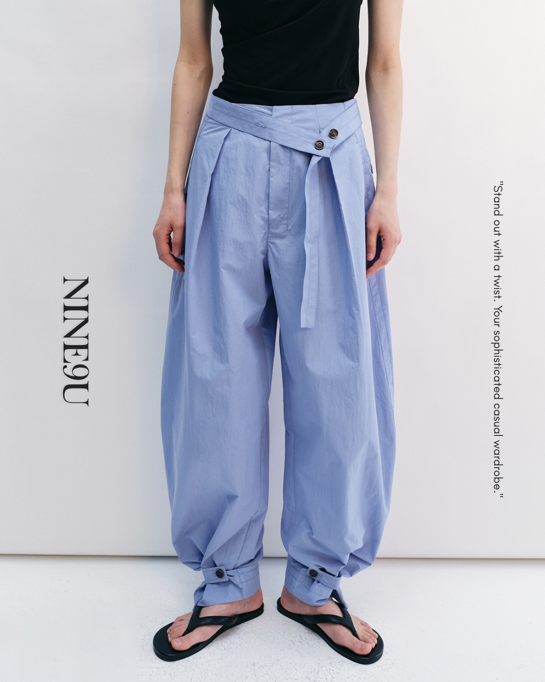 waist mark tuck pants 3color【NINE0206】