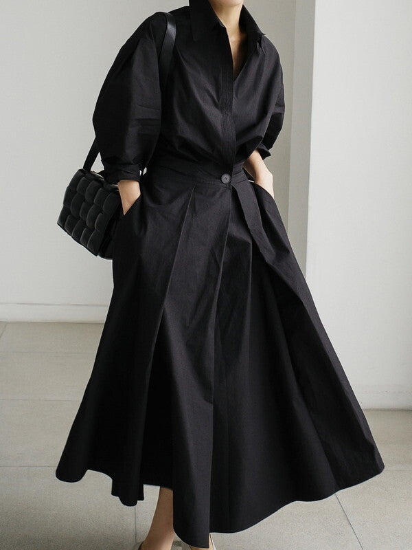 flare classy neat long-one-piece 2color【NINE7501】
