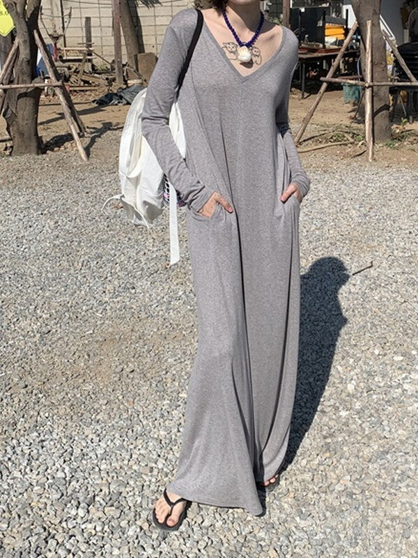 v-neck loose cover one-piece【NINE9100】