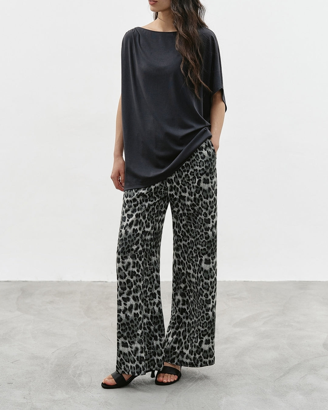 leopard print wide leg pants【NINE0341】