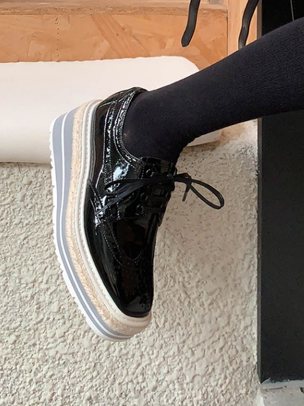 platform hemp metallic sneakers 3color【NINE8651】
