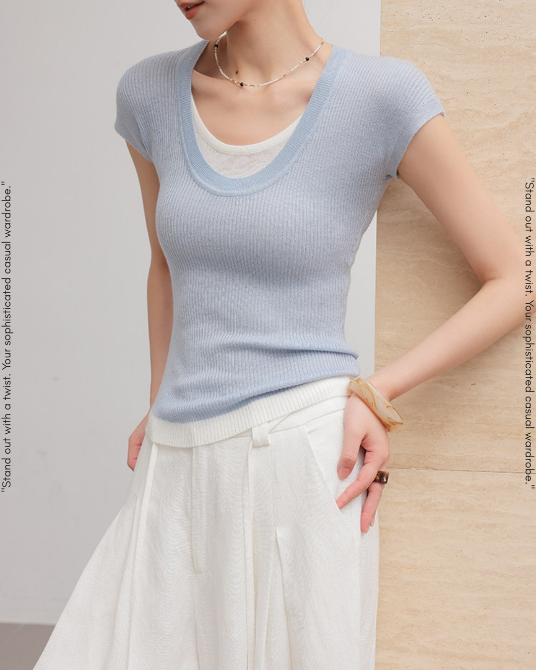 fake layered slim tops 3color【NINE0217】