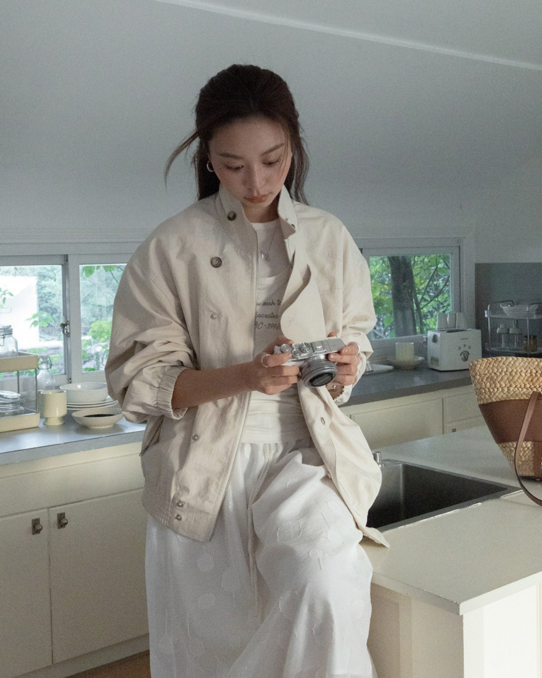 casual trench style zip jacket 2color 【NINE7278】