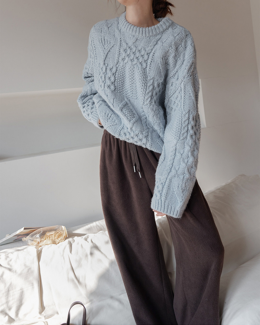 fleece wide leg sweatpants 2color 【NINE7275】